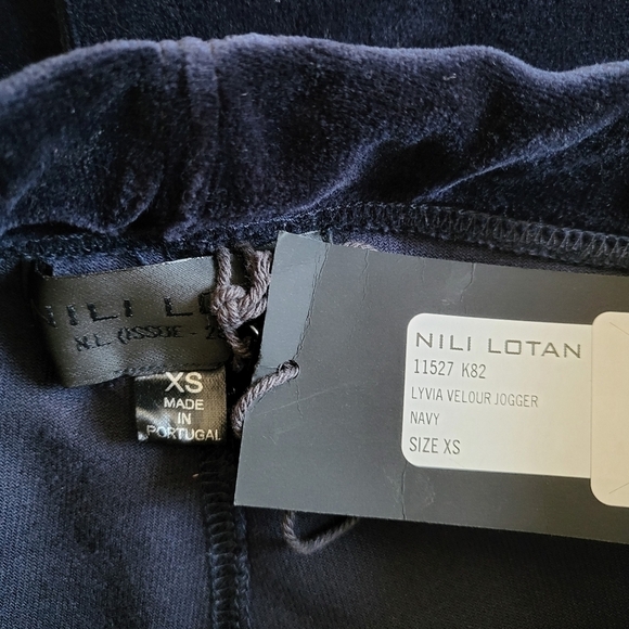 New Nili Lotan Lyvia Luxe Velour Navy Jogger Sweatpants NWT Size XS - Picture 14 of 16